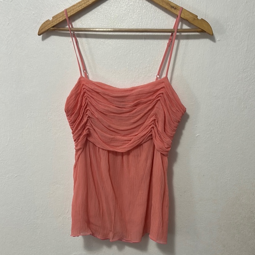GAP Pink Ruched Sleeveless Camisole Top